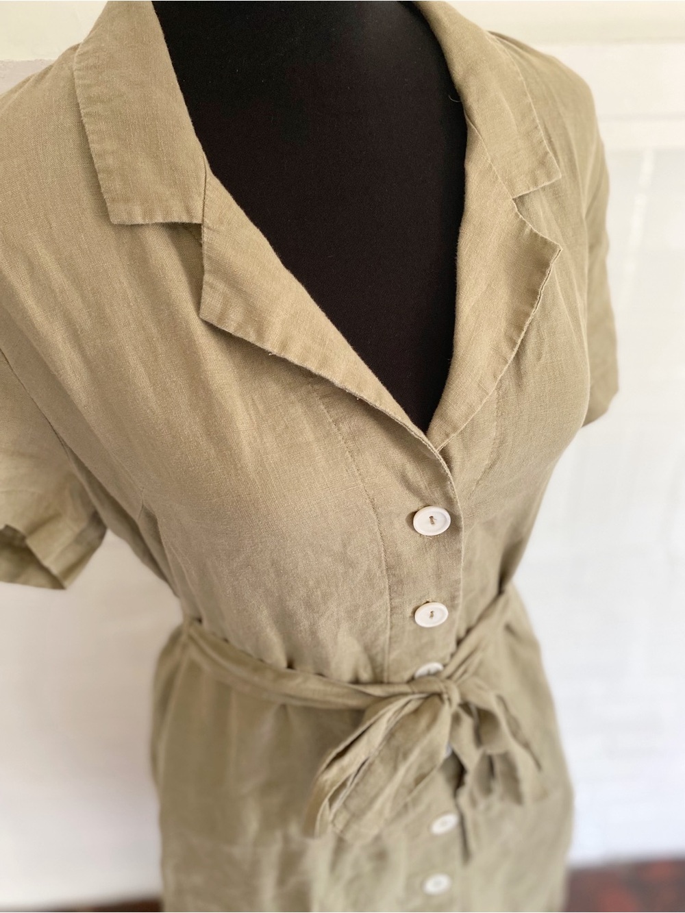 Quince 100% European Linen Button Front Dress - Picture 6 of 8